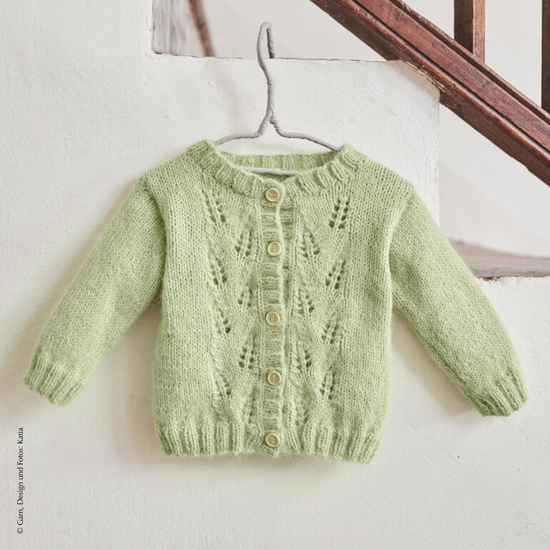 Anleitung 395/3, Babyjacke aus Soft Gratté von Katia 