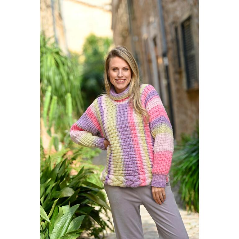 Anleitung 423/3, Quergestrickter Pullover aus Linie 519 Cosmo von ONline 