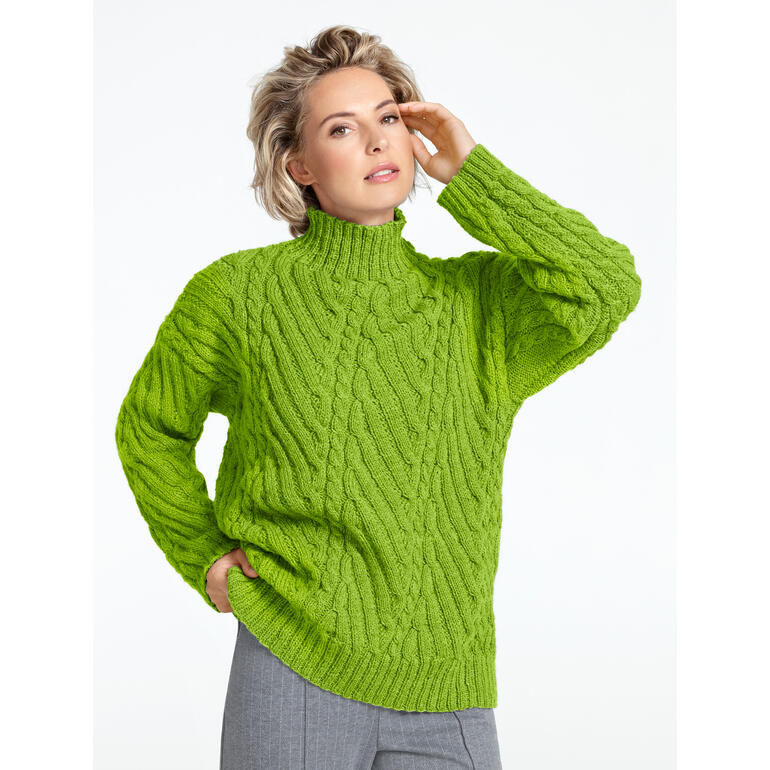 Leuchtend grüner Pullover aus Aparta-Nova mit strukturiertem Muster