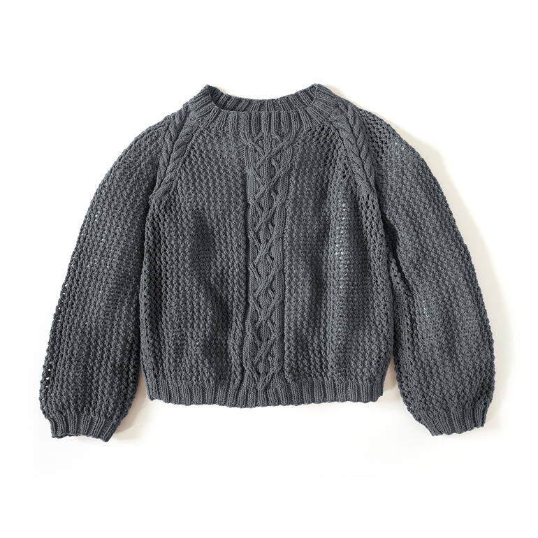 Pullover aus Cotonia-Mezzo in grauem Strickmuster.