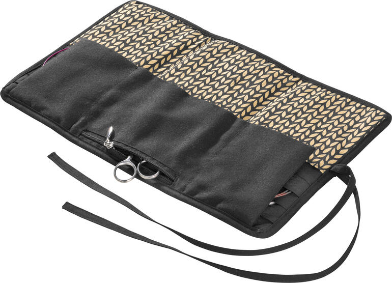 Angoily Stricknadel Organizer Mit 12 Reiverschlusstaschen - Robustes  Rundstricknadel Etui Fr Zubehr