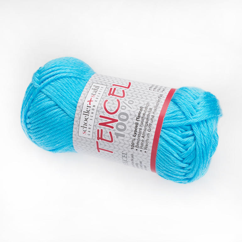 TÜRKISFARBENDE TENCEL VON SCHOELLER+STAHL IN EINEM 50G KNÄUEL.