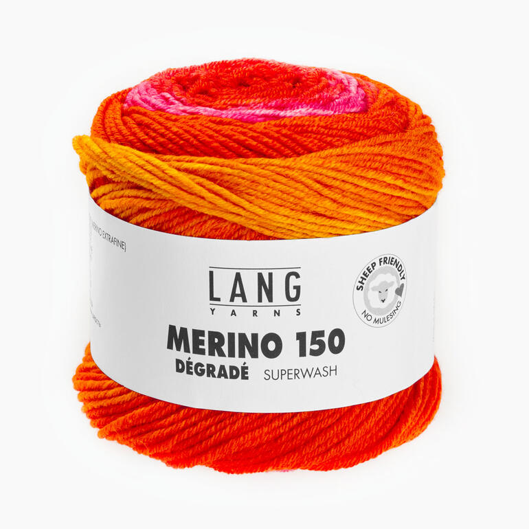Lang Yarns Merino 150 Superwash Garn – 100% Merinowolle, 150 M / 50 G, Himmelblau, Nadeln 3–4