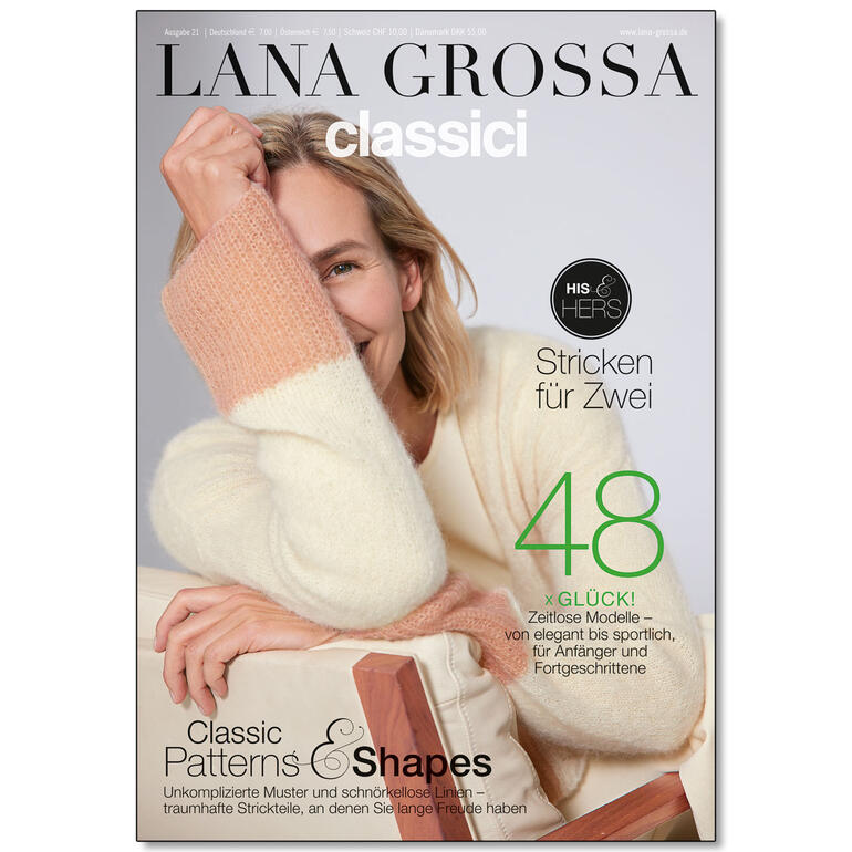 Heft mit Strickanleitungen von Lana Grossa Classici Nr. 21.