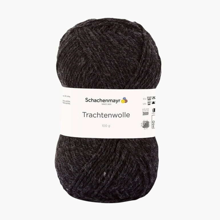 Wollknäuel 'Trachtenwolle' in der Farbe Email meliert von Schachenmayr.