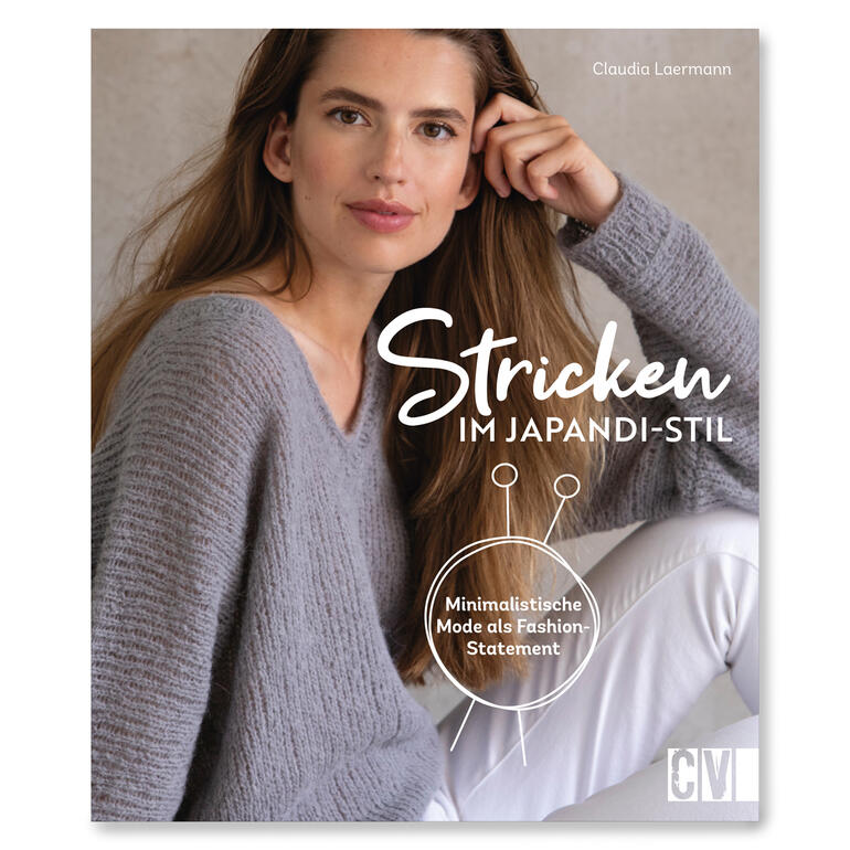 Buch 'Stricken im Japandi-Stil' mit minimalistischen Strickdesigns.