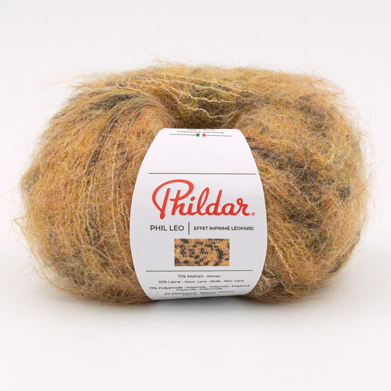 Phil Léo Garn in braun-gelber Farbgebung