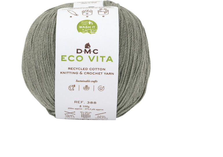 Eco Vita von DMC in minzgrün, 100g nachhaltige Baumwolle für Stricken und Häkeln.