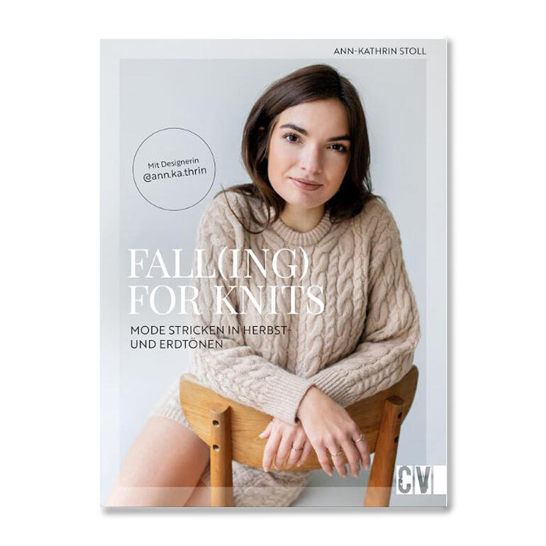 Buchcover von 'Fall(ing) for Knits – Mode stricken in Herbst- und Erdtönen'.