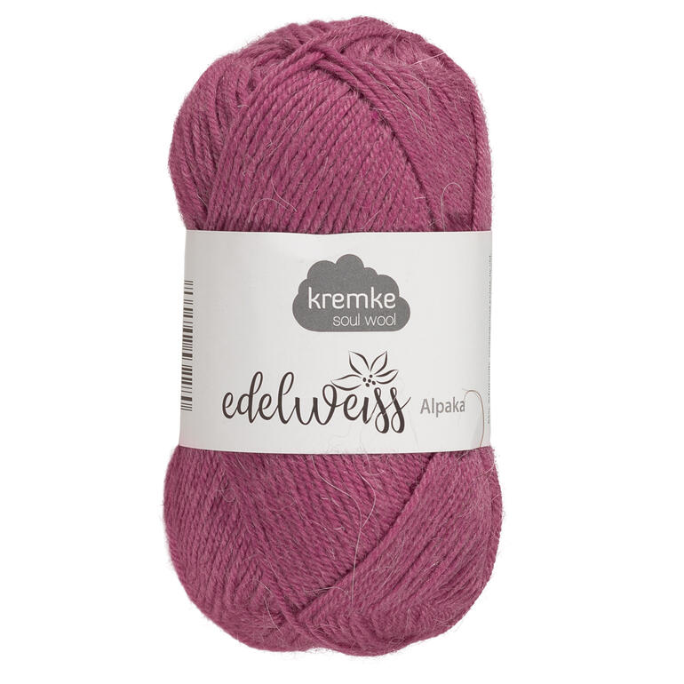 Edelweiss Alpaka Garn in kräftigem Rosarot.