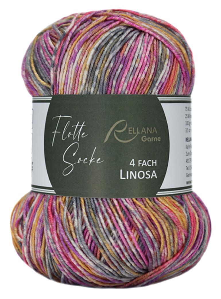 Sockenwolle Flotte Socke 4-fach Linosa von Rellana in bunten Strickfarben