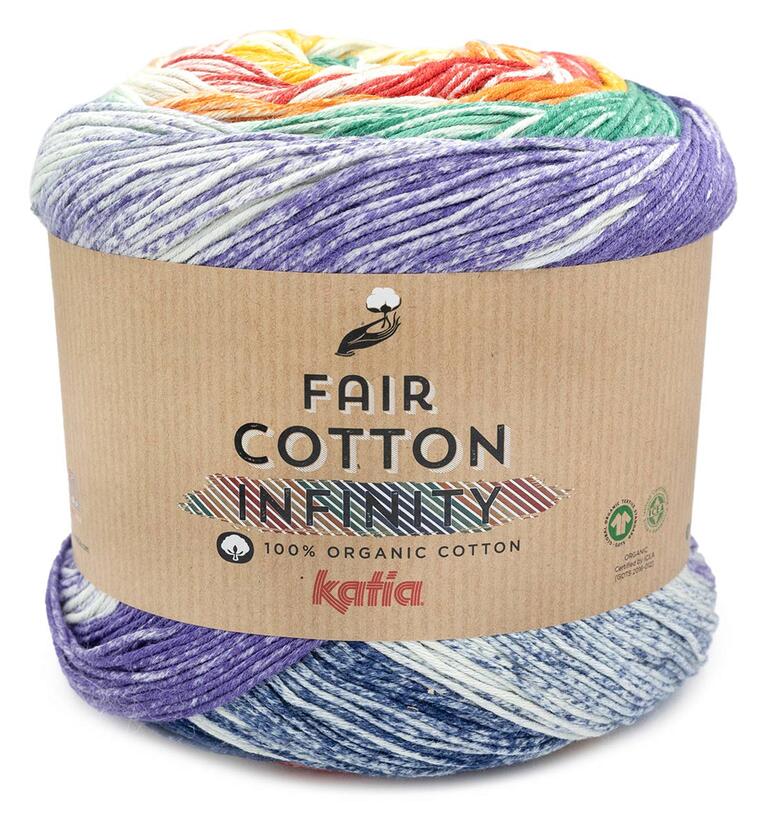 Fair Cotton Infinity von Katia, buntes Garn, 100 % Bio-Baumwolle.