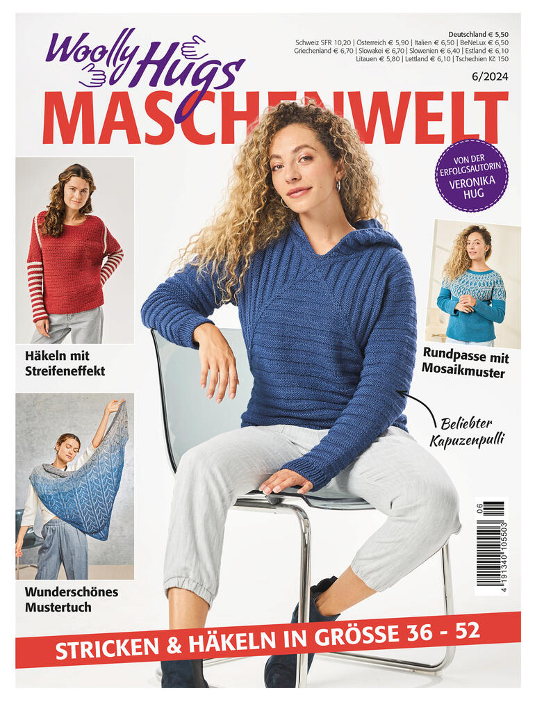 Heft Woolly Hugs Maschenwelt 06/24 mit Modellen zum Stricken