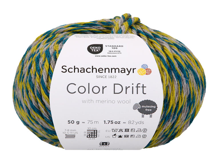 Color Drift von Schachenmayr in Moor-Farbe mit Etikett.
