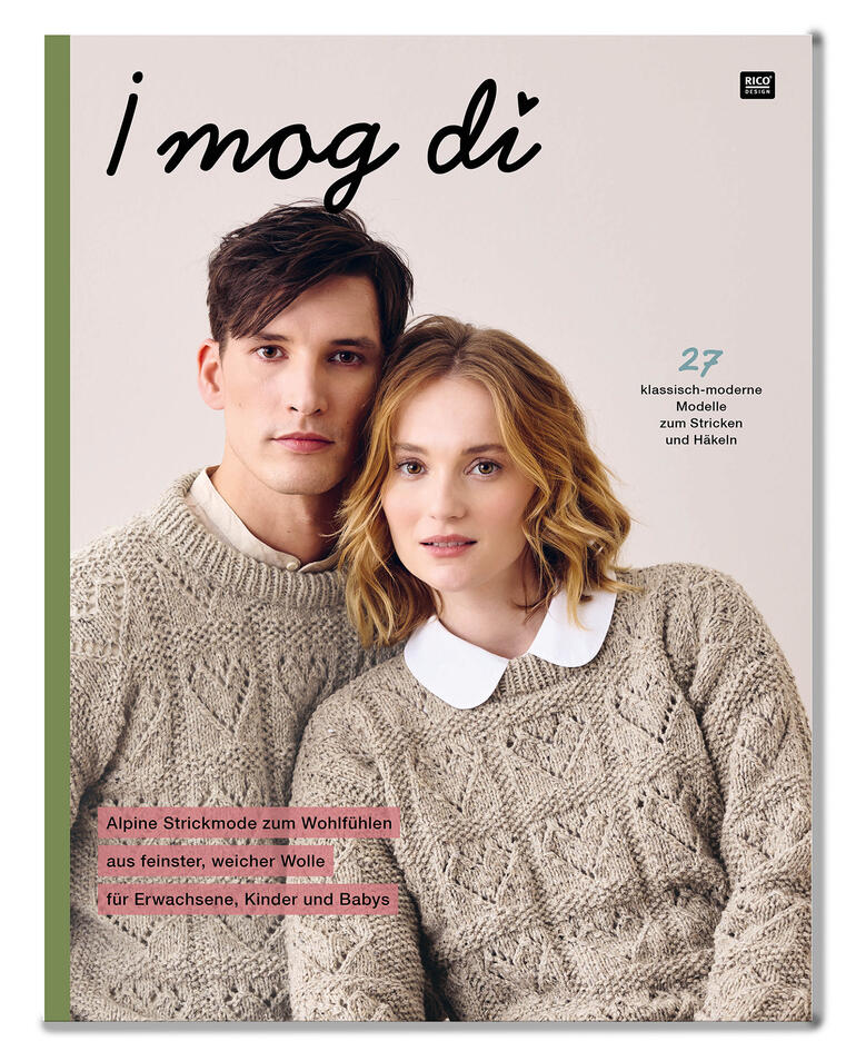 Cover des Trachtenhefts mit einem Model in traditionellem Strickpulli.