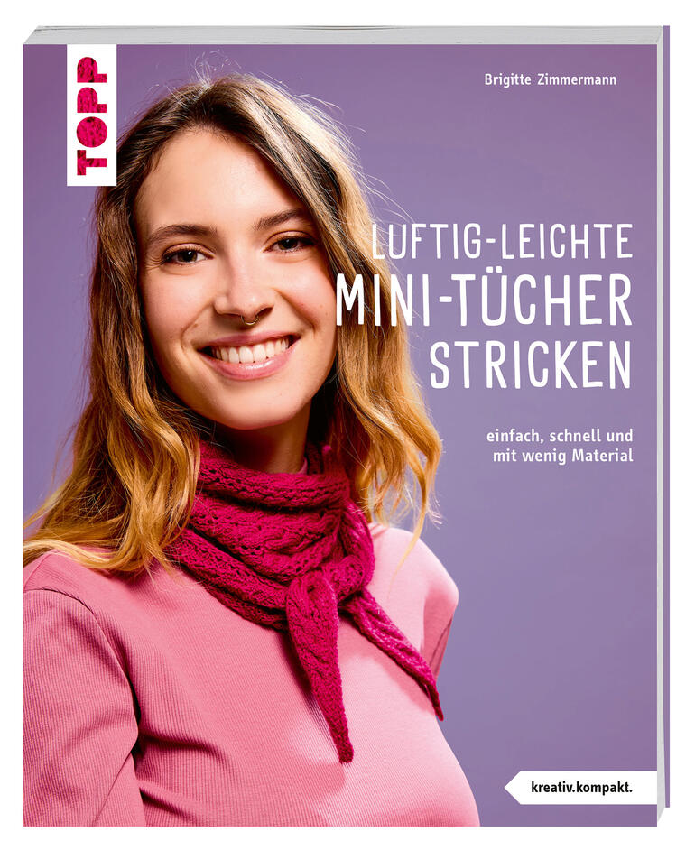 Buchcover mit einer Frau, die ein pinkes Mini-Tuch trägt.