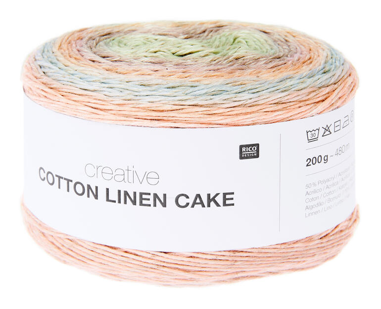 Farbverlaufs-Wollknäuel 'Rico C Cotton Linen Cake', 001