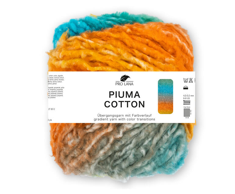 Pro Lana Piuma Cotton in bunten Farbverlauf, Übergangsgarn