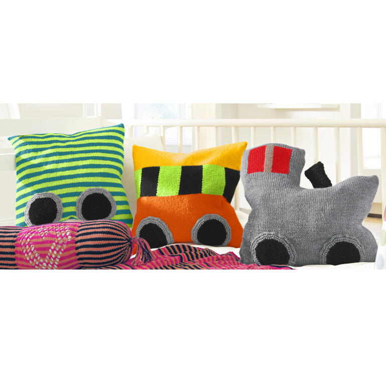 Kissenzug aus Poco in bunten, gewebten Mustern.