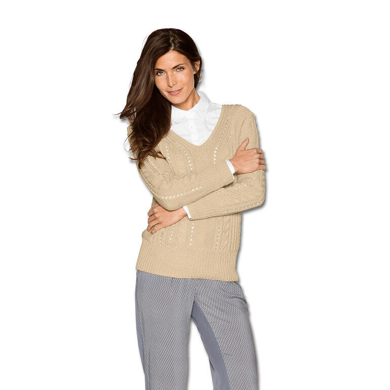 Damenpullover aus Cotonia II in dezenten Farben mit Struktur.