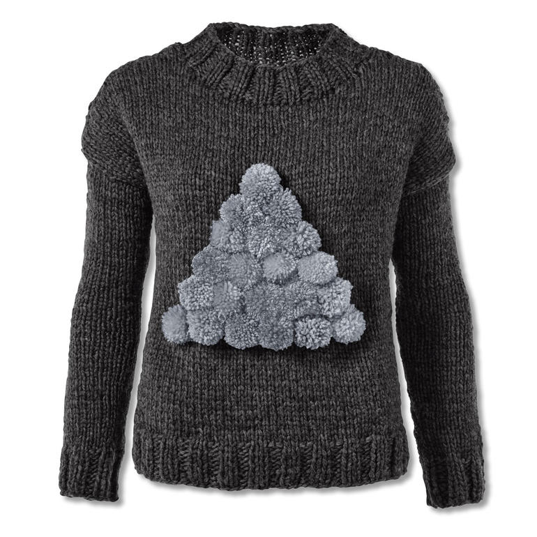 Pullover aus Canoso und Poco in Dunkelgrau mit dekorativem Muster.