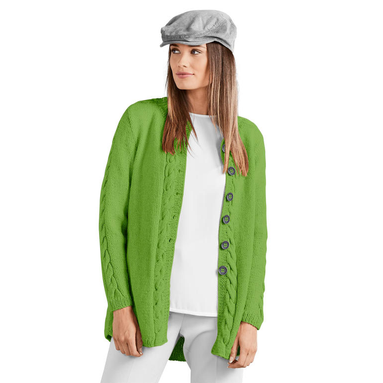 Grüne Damenjacke aus Peru, lässig und stilvoll
