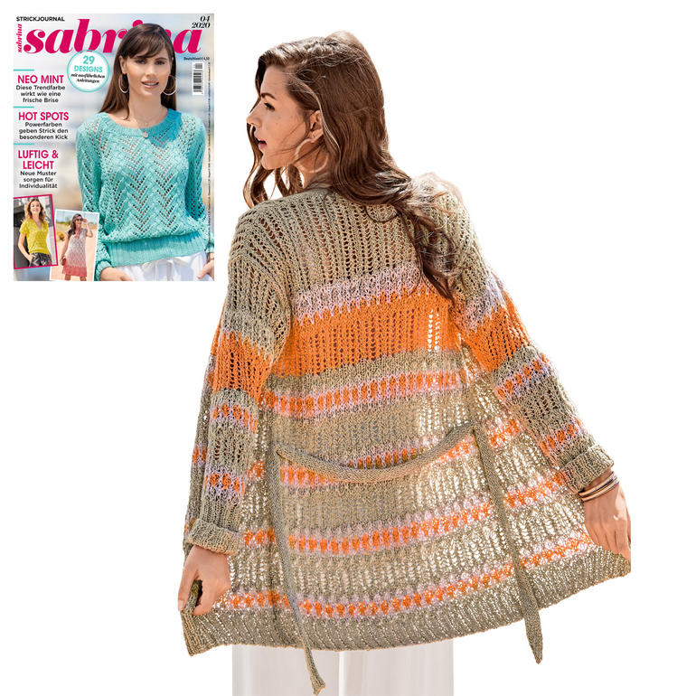 Damenjacke aus Varese in sanften Farben, Rückansicht auf Modell