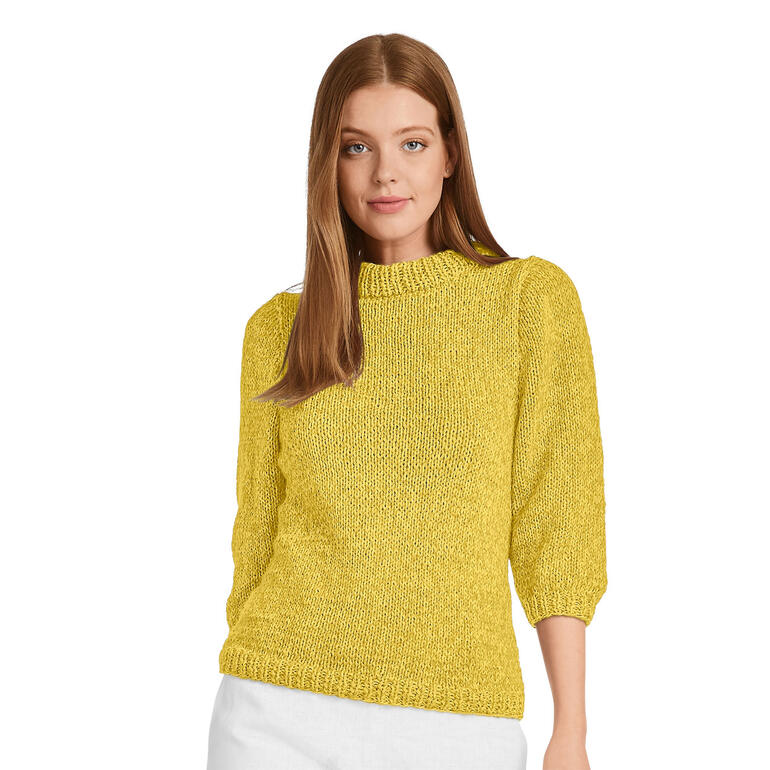 Pullover, 2-fädig aus Bandana und Rima, in leuchtendem Gelb.