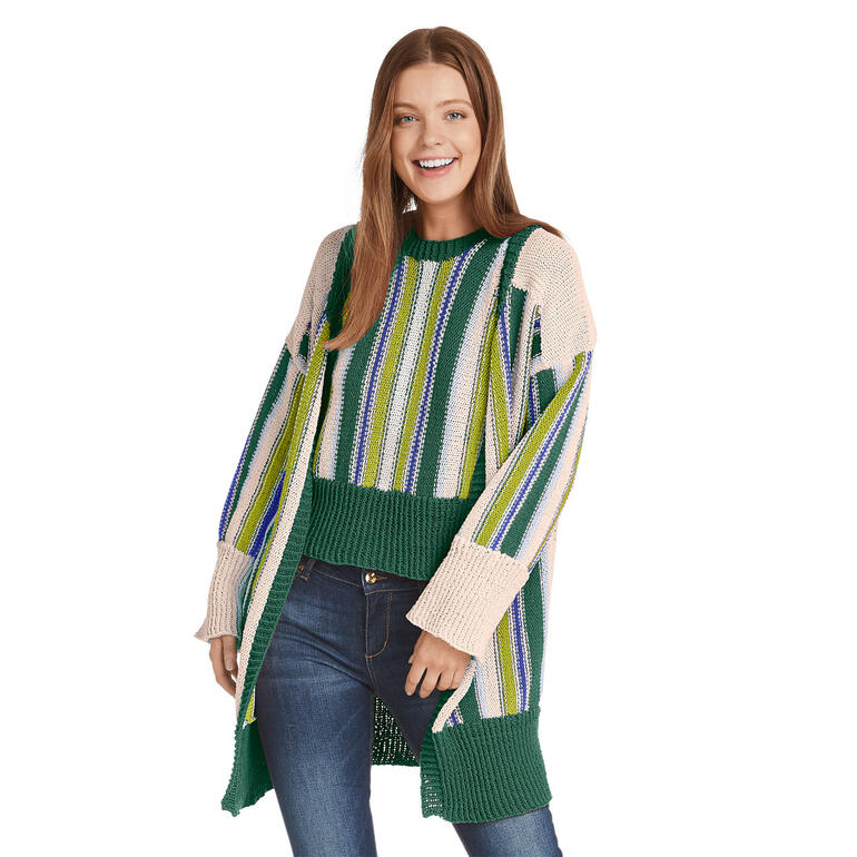 Mantel aus Ribolli in buntem Streifendesign, lässige Passform.