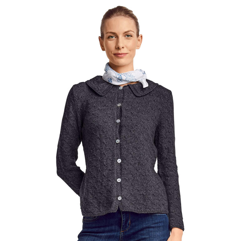 Elegante Jacke aus Kaschmir mit Kragen und Knopfverschluss.