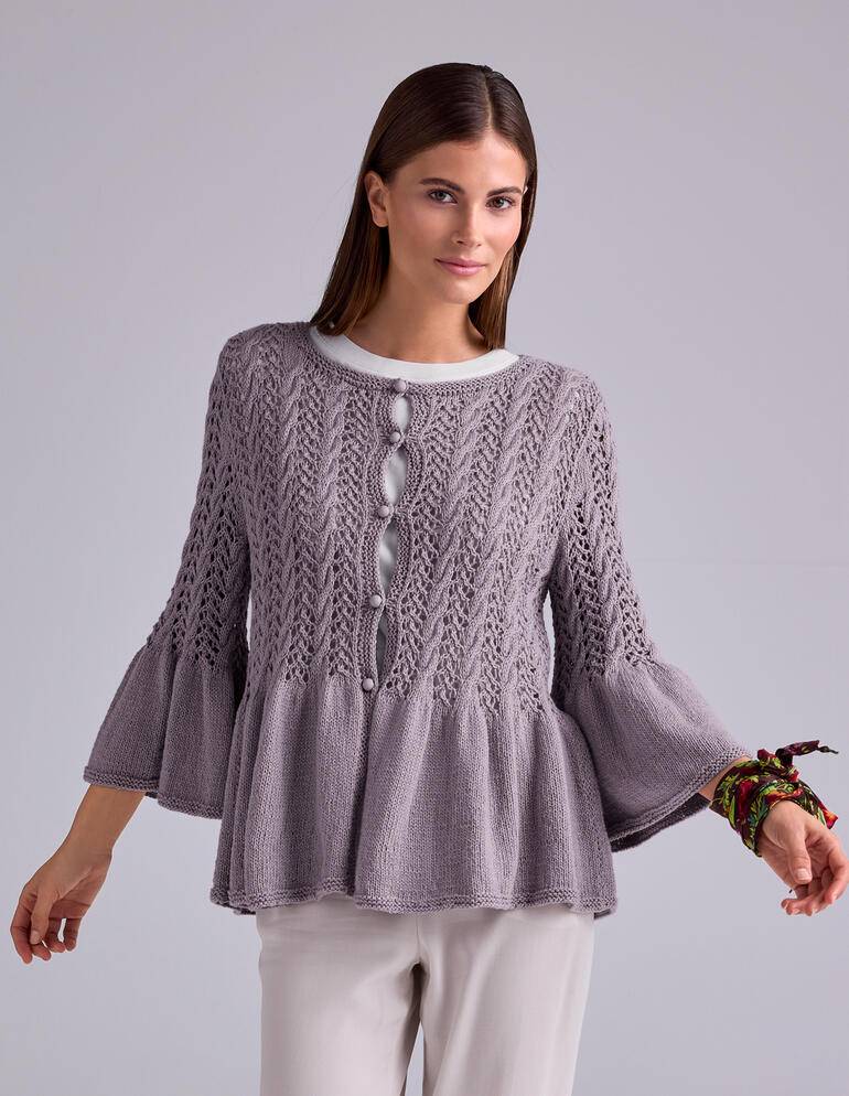 Jacke aus Brillianto mit modischen Mustern und Knöpfen.