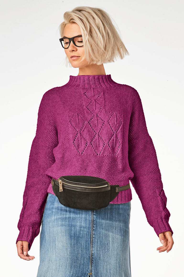 Anleitung 092/6: Pullover aus Wool-Cashmere, lila