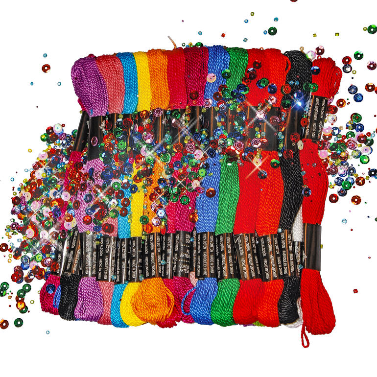 Perlgarn-Set in verschiedenen Farben