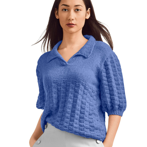 Polo-Pullover, 2-fädig aus Charme® von Junghans-Wolle